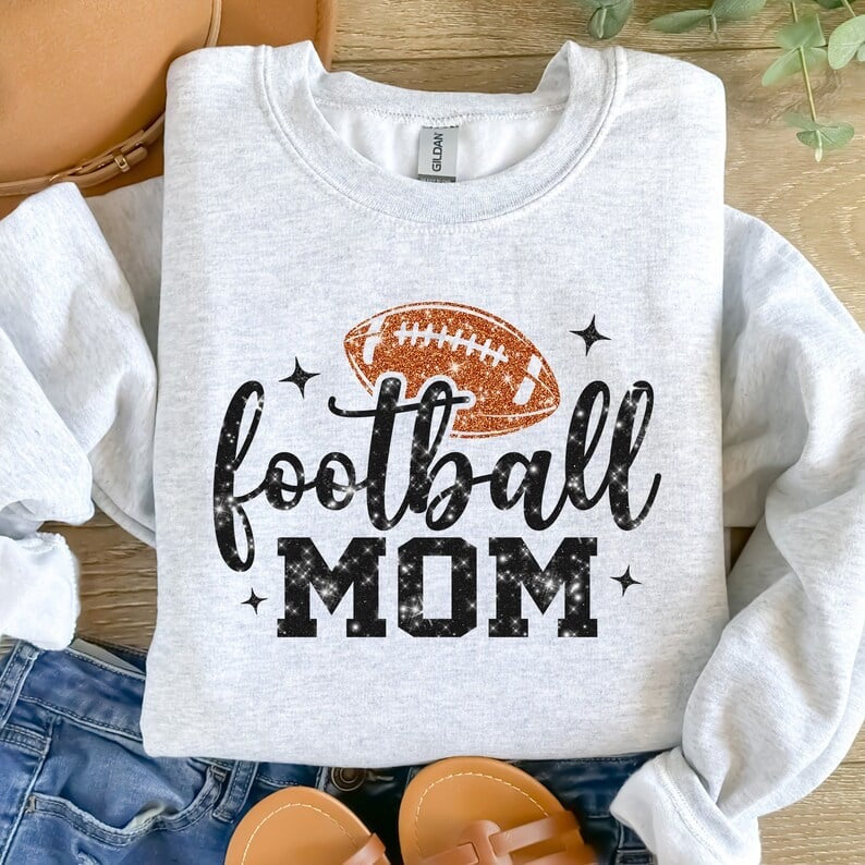 Football mom black glitter font 37742 DTF transfer