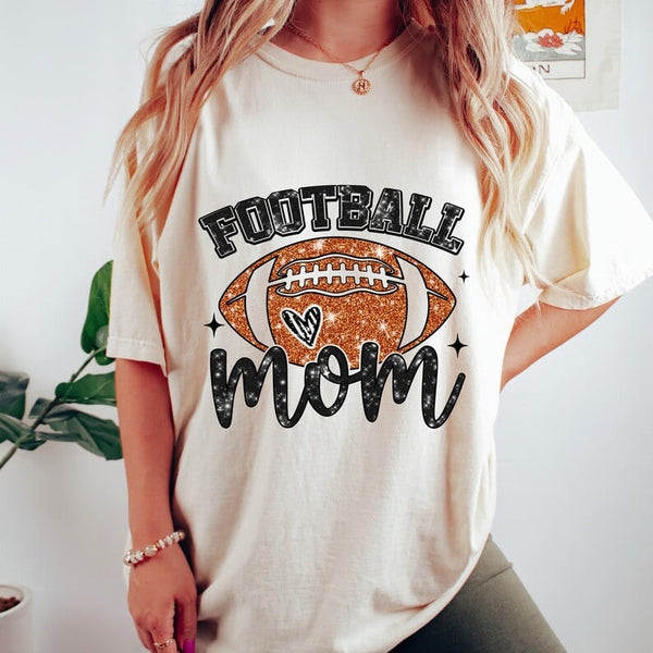 Football mom football with doodle heart 37741 DTF transfer