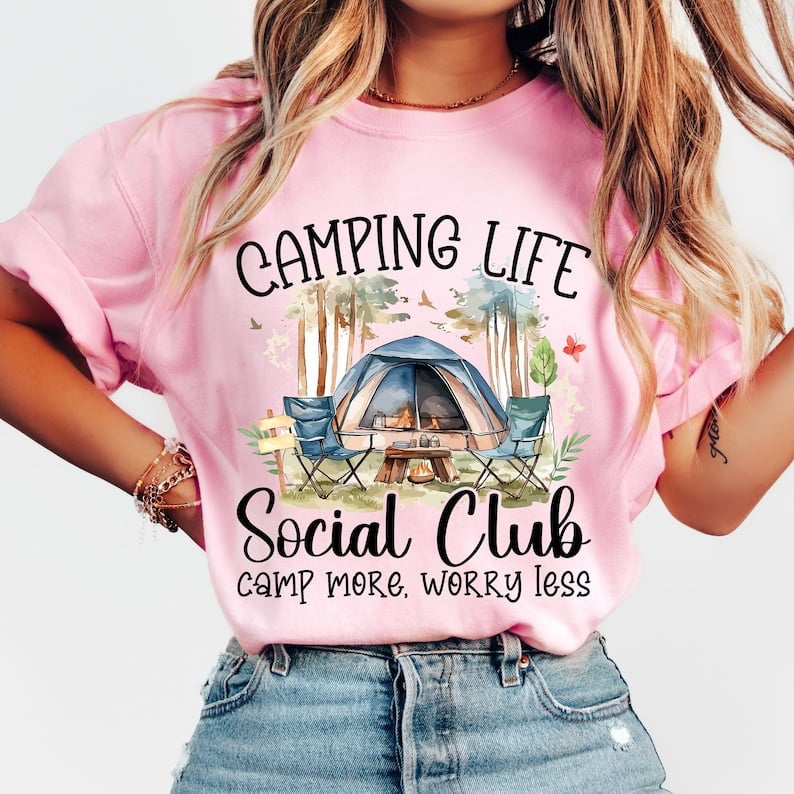 Camping life social club 37701 DTF transfer