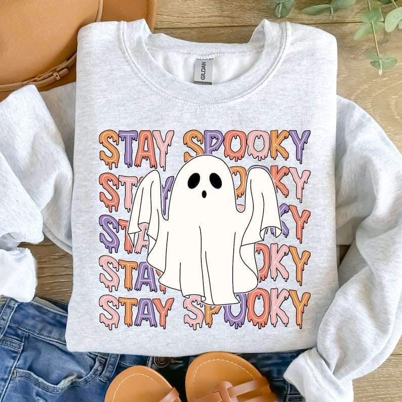 Stay spooky stacked pastel with ghost 37668 DTF transfer