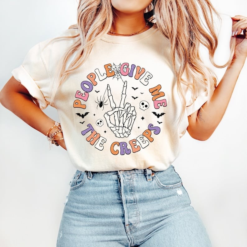 People give me the creeps circle pastel font 37667 DTF transfer