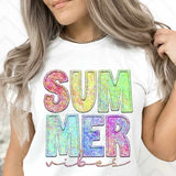 Summer vibes colorful sequin 27506 DTF transfer