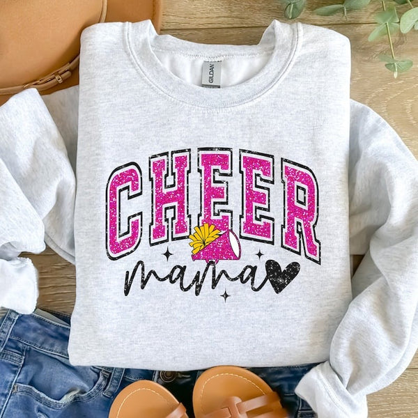Cheer mama pink and black glitter 37733 DTF transfer