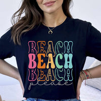 Beach please colorful stacked 27504 DTF transfer