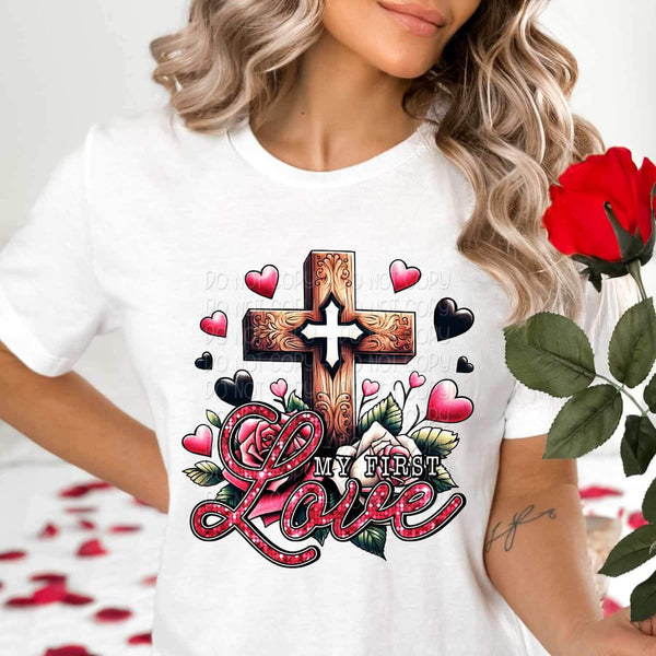 My first crush cross and hearts 19072 DTF TRANSFER