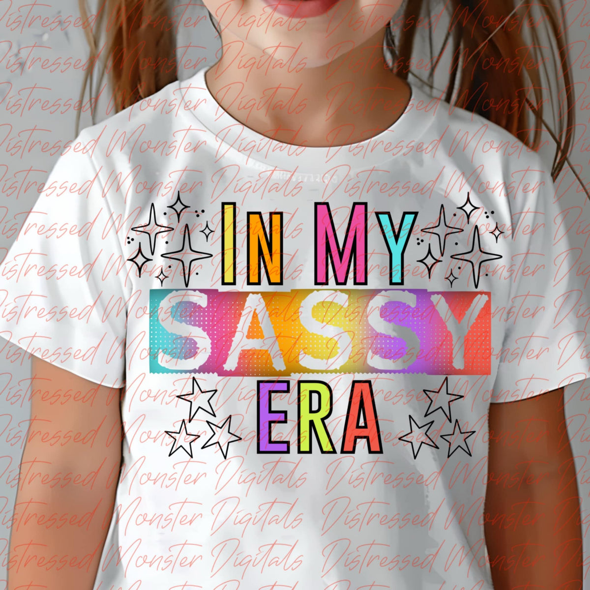 In my Sassy Era with stars RAINBOW 111697 DTF transfer