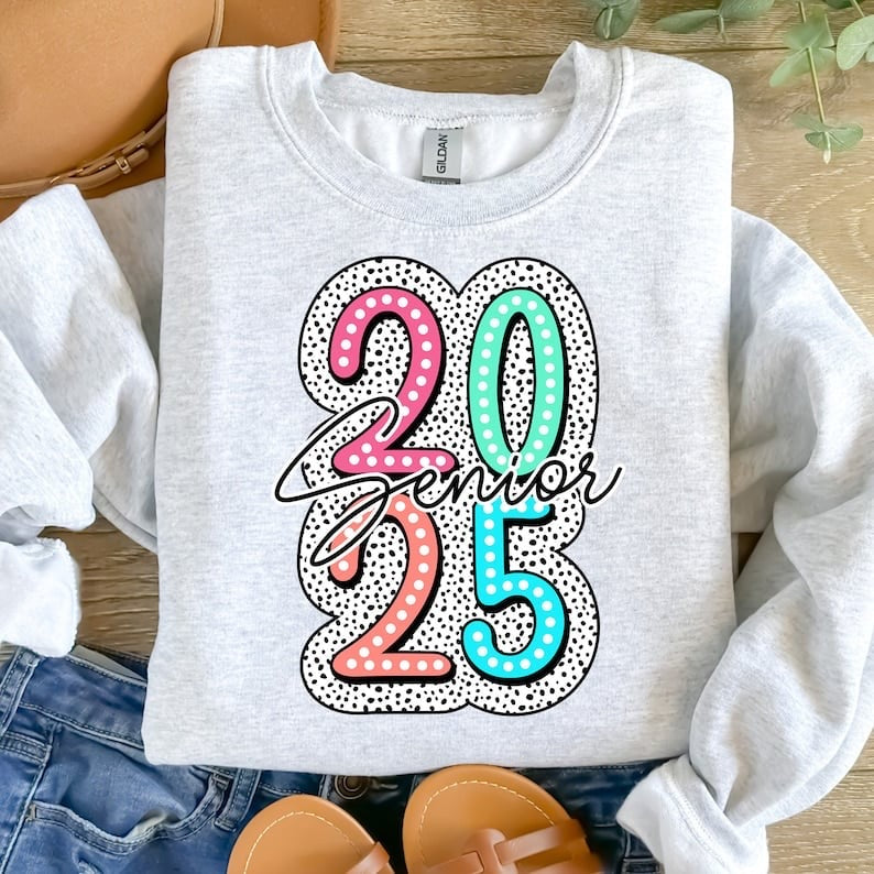 Senior 2025 dotted background 37718 DTF transfer