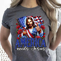 America needs jesus 27498 DTF transfer