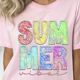 Summer vibes colorful sequin 27506 DTF transfer