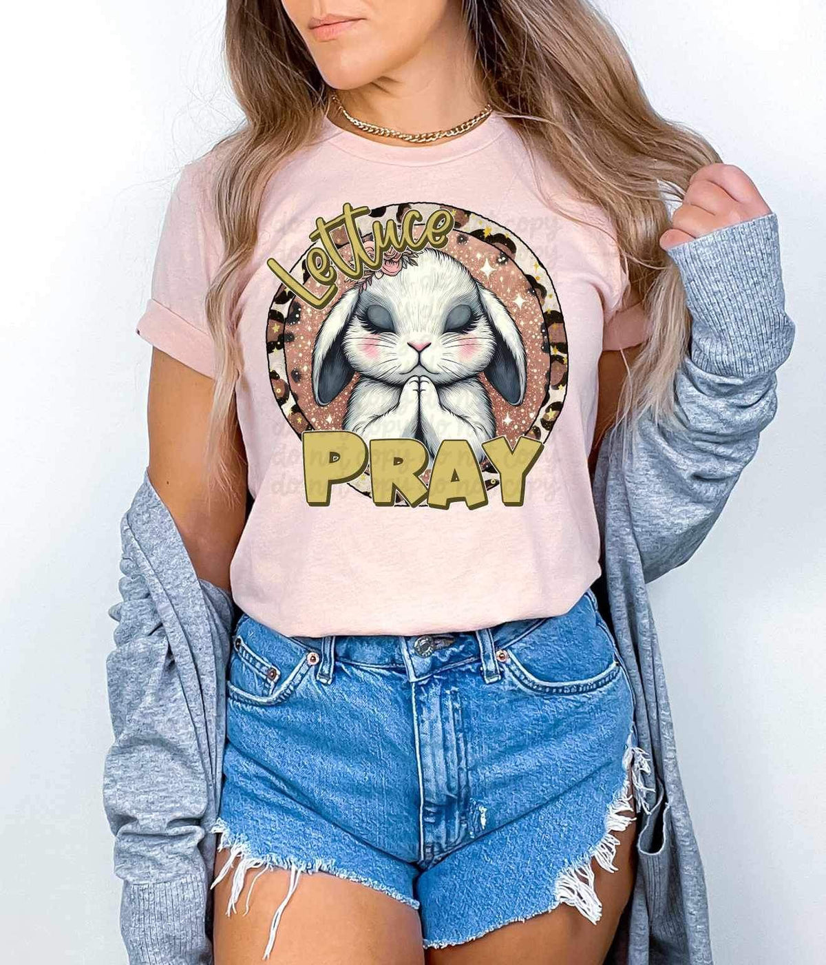 Lettuce pray circle with bunny 19053 DTF TRANSFER