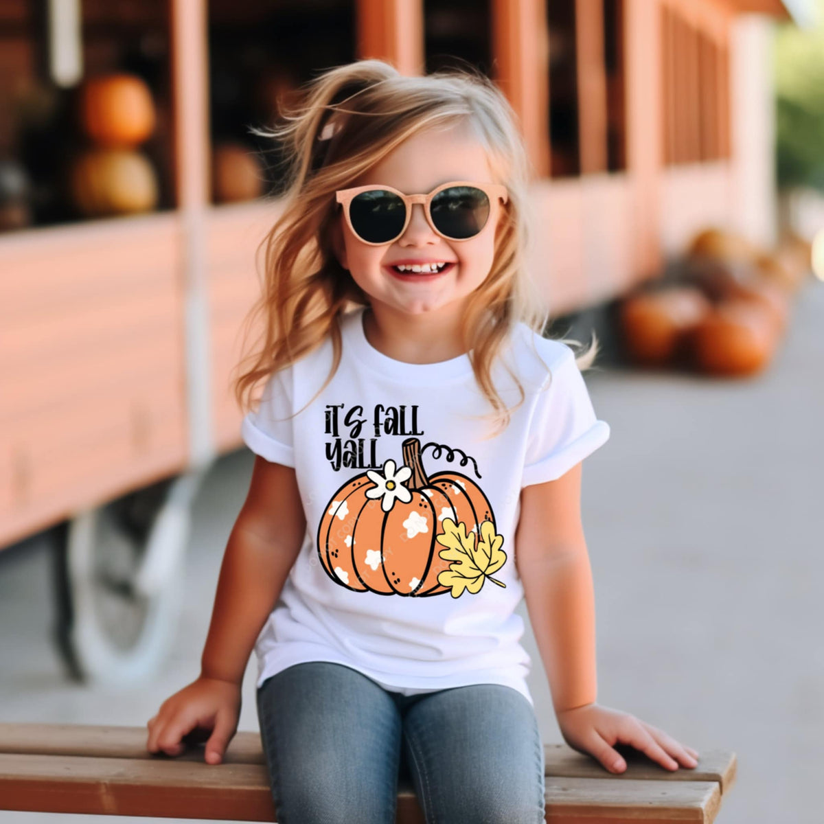 It’s Fall Yall Pumpkin and yellow leaf 111573 DTF transfer