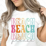 Beach please colorful stacked 27504 DTF transfer