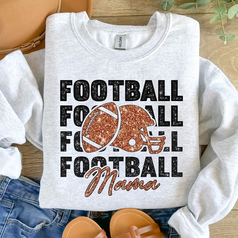 Football mama stacked glitter 37728 DTF transfer