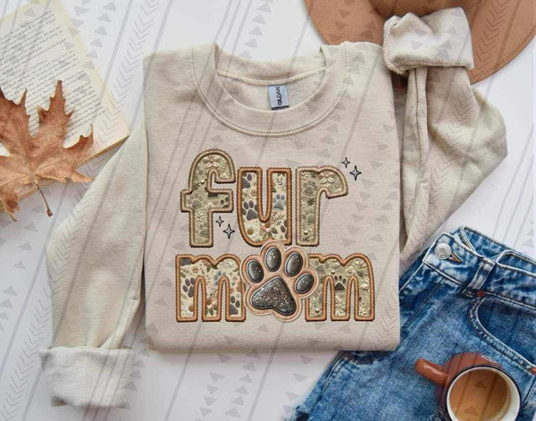 Fur Mom Faux Embroidery DTF transfer 13731