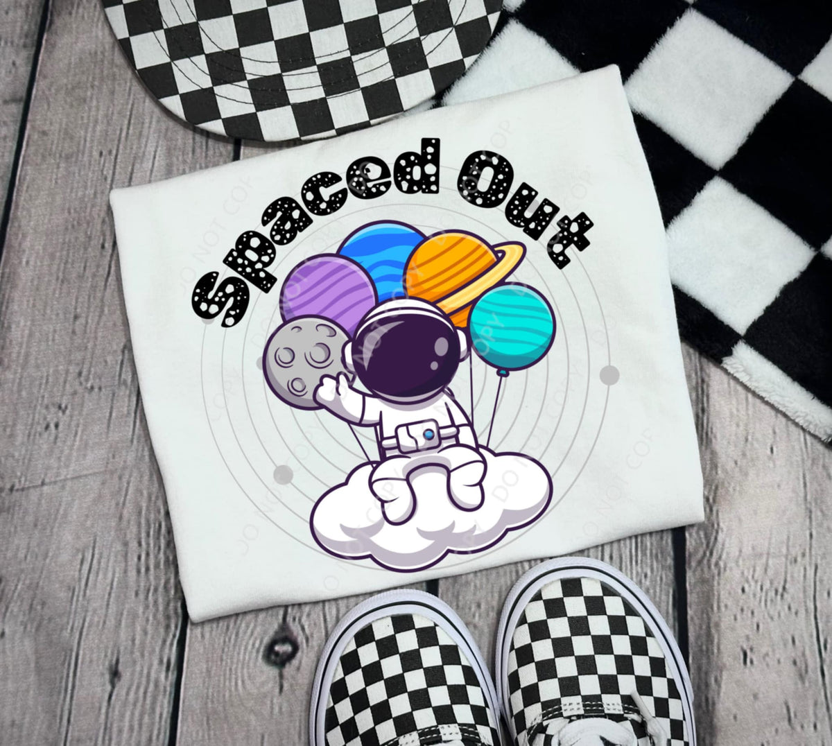 Spaced Out planet balloons 111572 DTF transfer