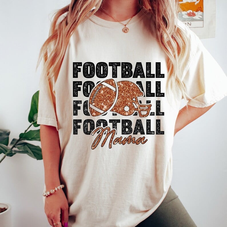 Football mama stacked glitter 37728 DTF transfer