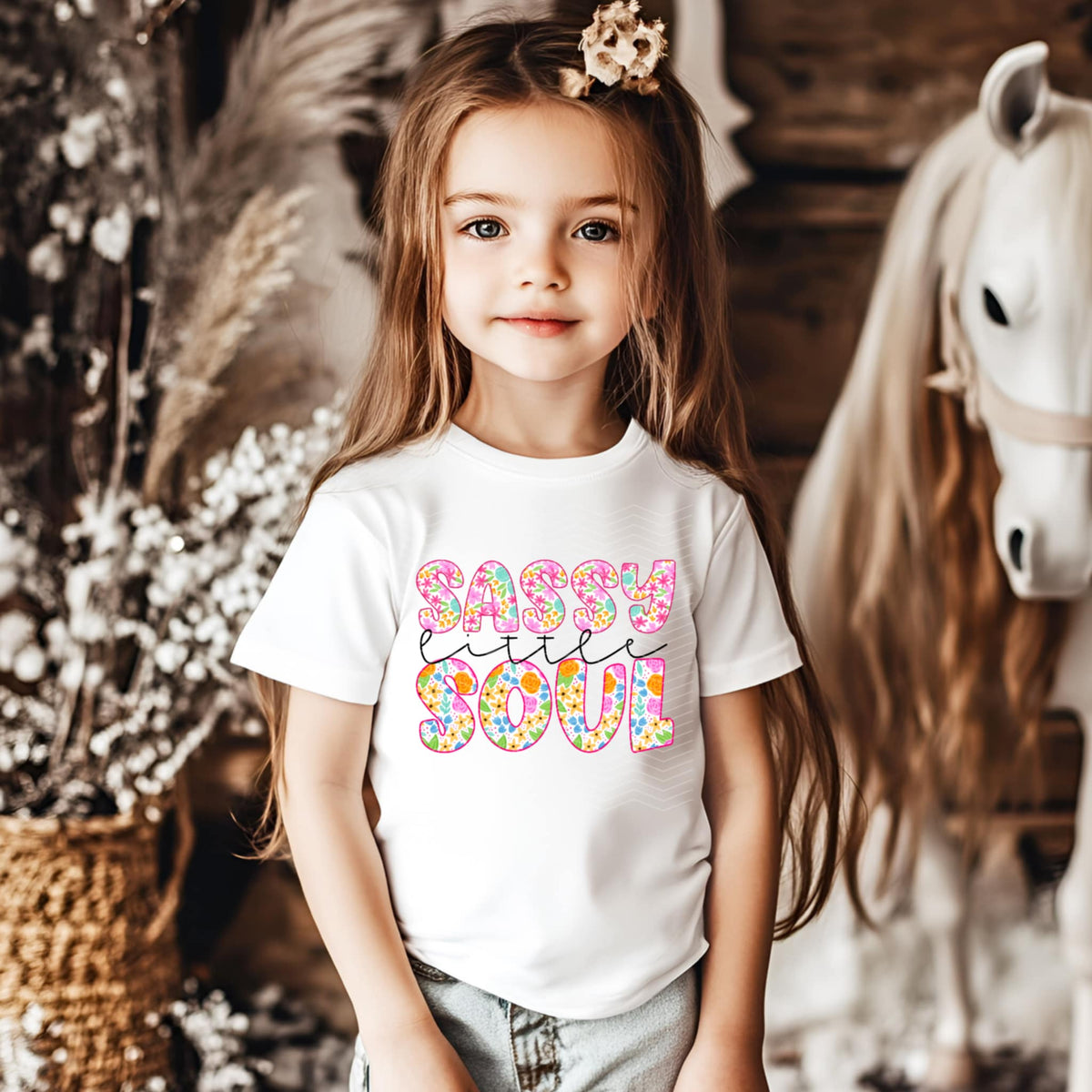 Sassy Little Soul Floral Letters 111568 DTF transfer
