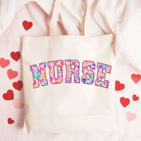 nurse colorful leopard embroidery 27547 DTF transfer