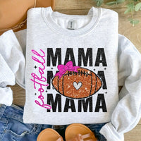 Football mama stacked pink bow 37726 DTF transfer