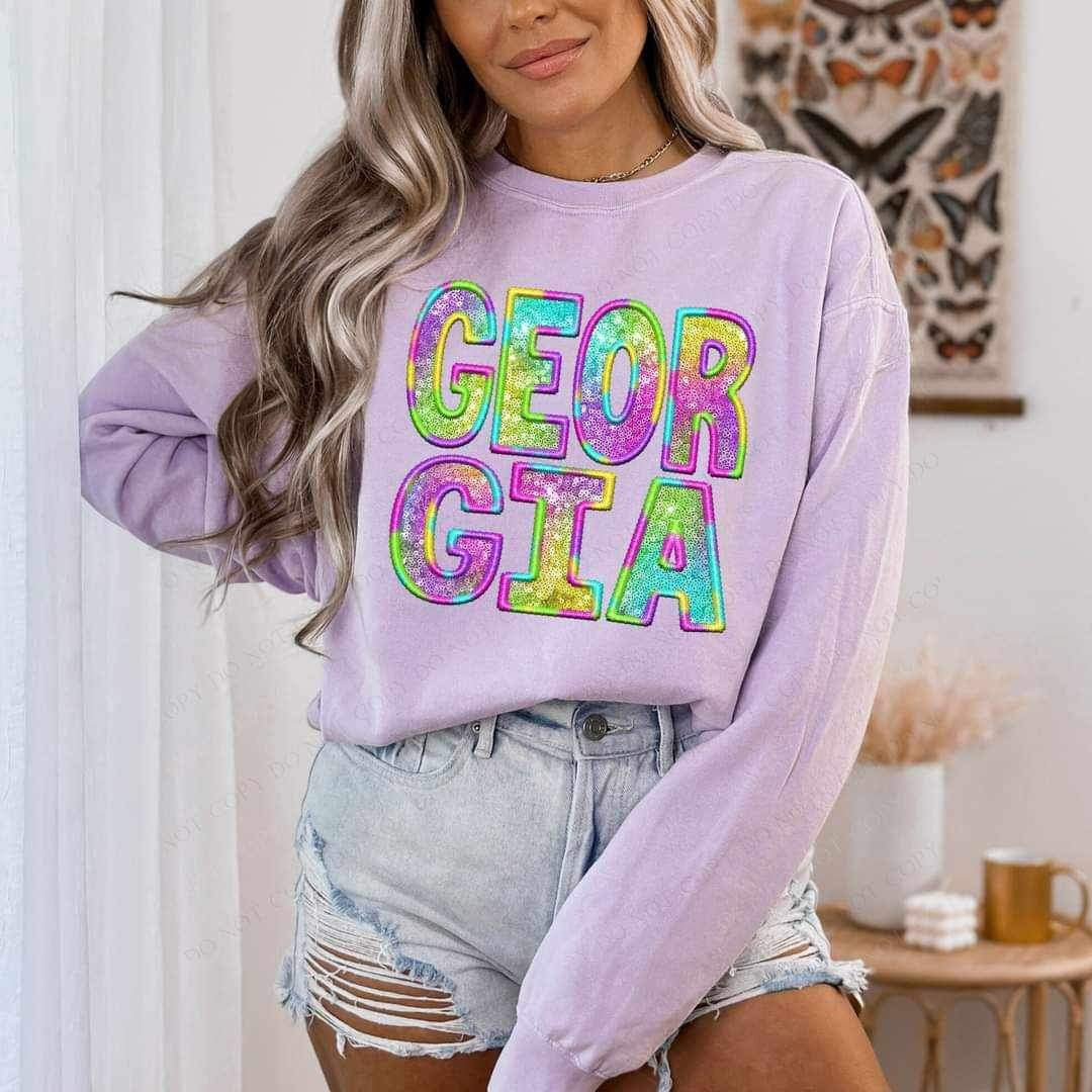 Geogia tie dye embroidery 19082 DTF TRANSFER