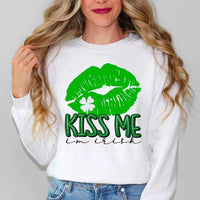 Kiss me im irish green lips 19091 DTF TRANSFER