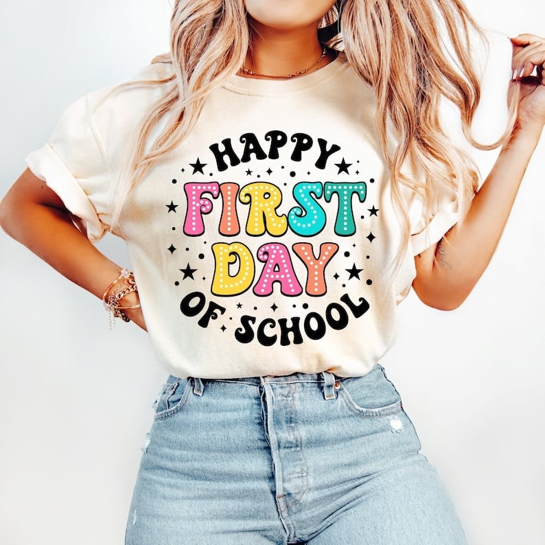 Happy first day of school circle 37716 DTF transfer
