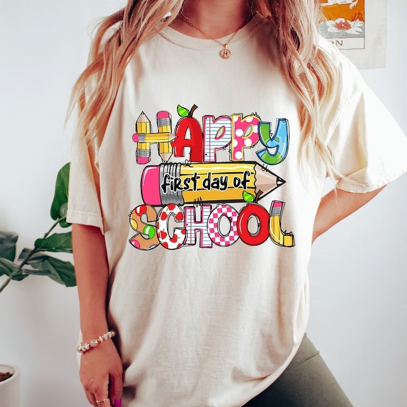 Happy first day of school pencil 37715 DTF transfer