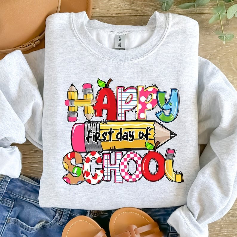 Happy first day of school pencil 37715 DTF transfer