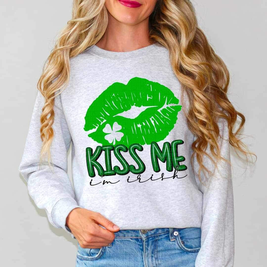 Kiss me im irish green lips 19091 DTF TRANSFER