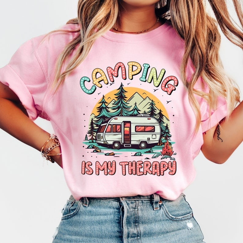 Camping is my therapy camper 37695 DTF transfer