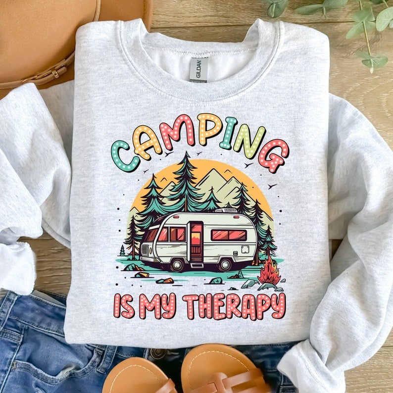 Camping is my therapy camper 37695 DTF transfer
