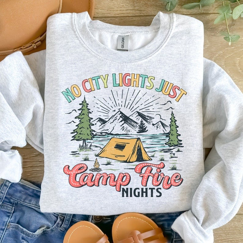 No city lights just campfire nights 37694 DTF transfer