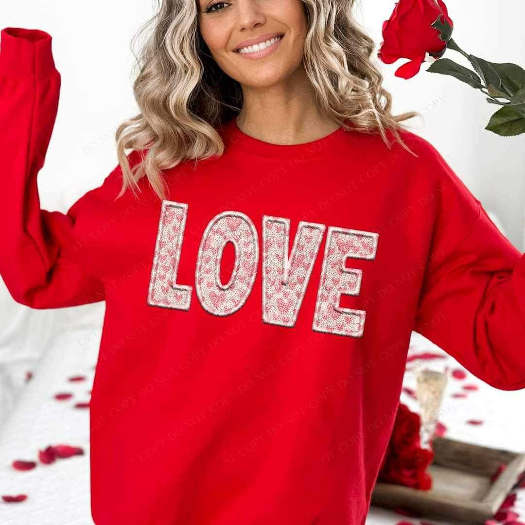 Love sequin heart filled 19114 DTF TRANSFER