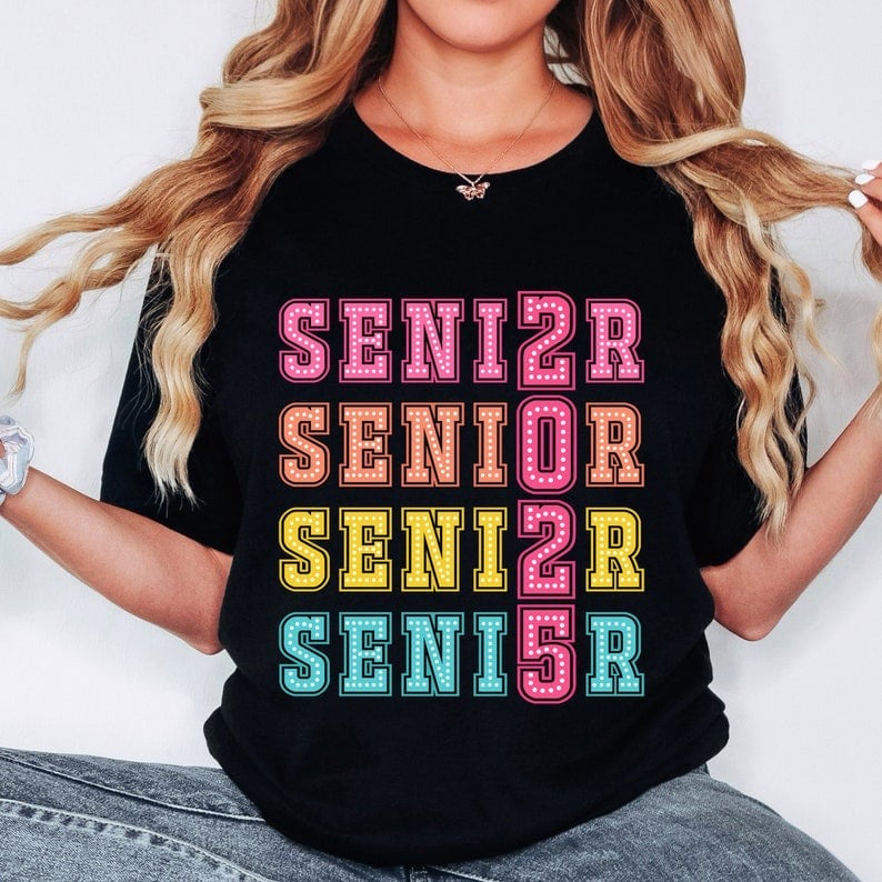 Senior 2025 colorful stacked 37714 DTF transfer