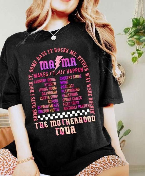The motherhood tour purple font pink bolt BACK 27512 DTF transfer