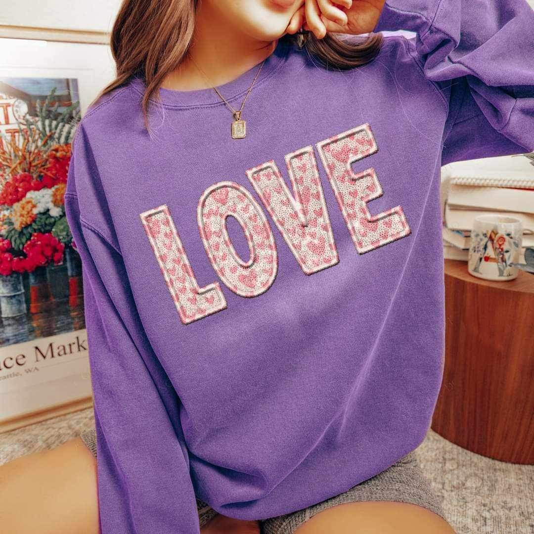 Love sequin heart filled 19114 DTF TRANSFER