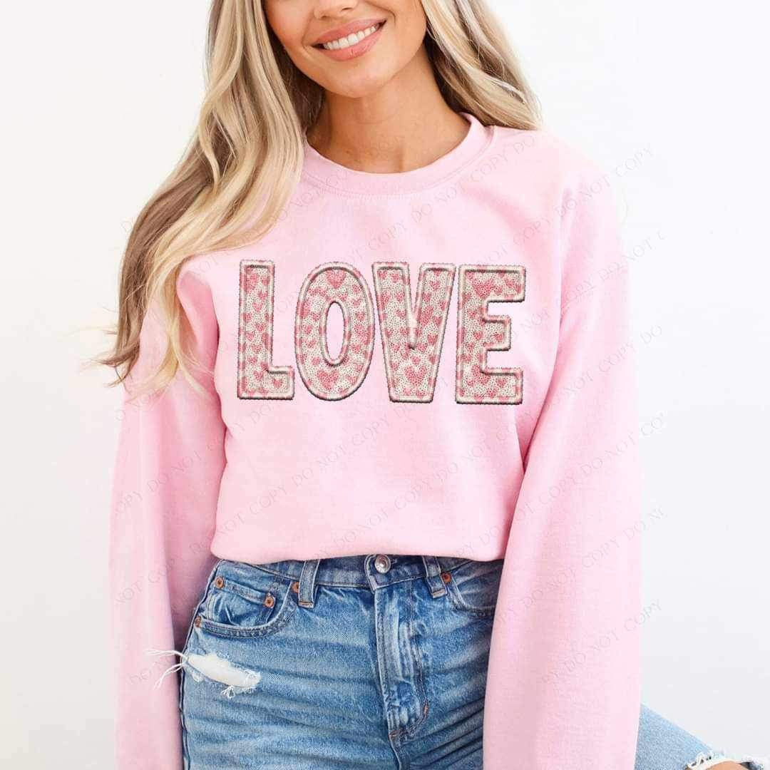 Love sequin heart filled 19114 DTF TRANSFER
