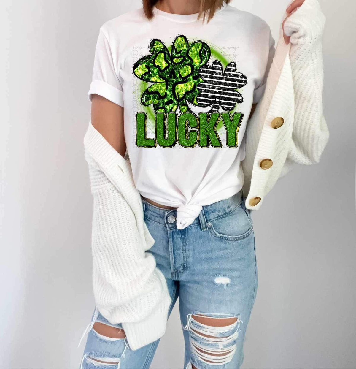 Lucky sequin clovers 19118 DTF TRANSFERLE