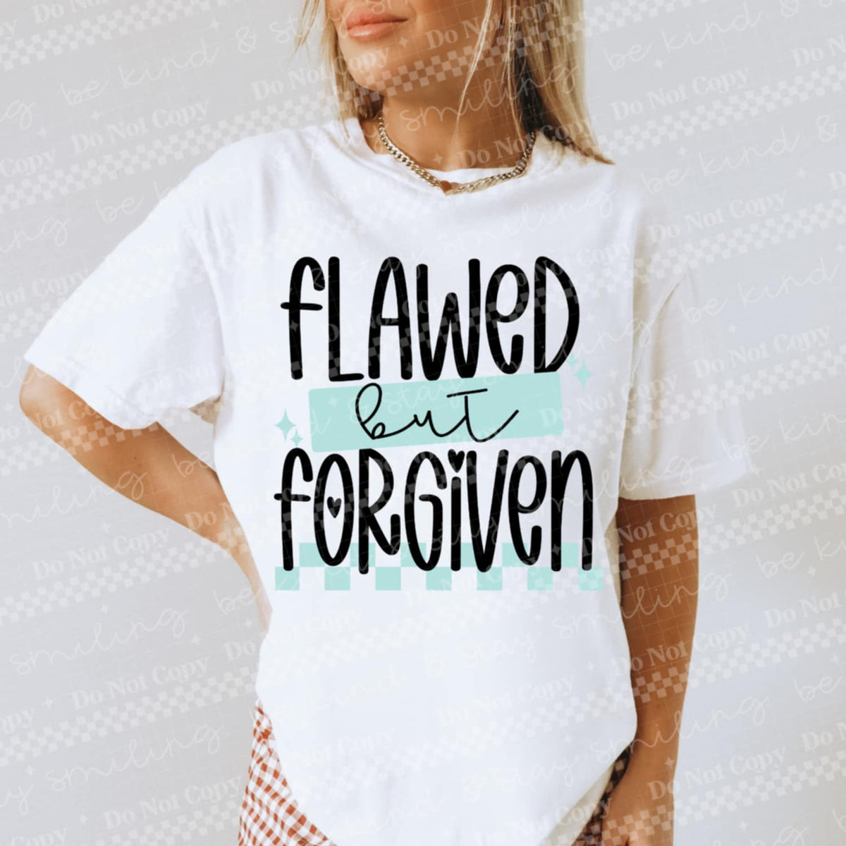 Flawed But Forgiven Mint CMLD DTF transfer