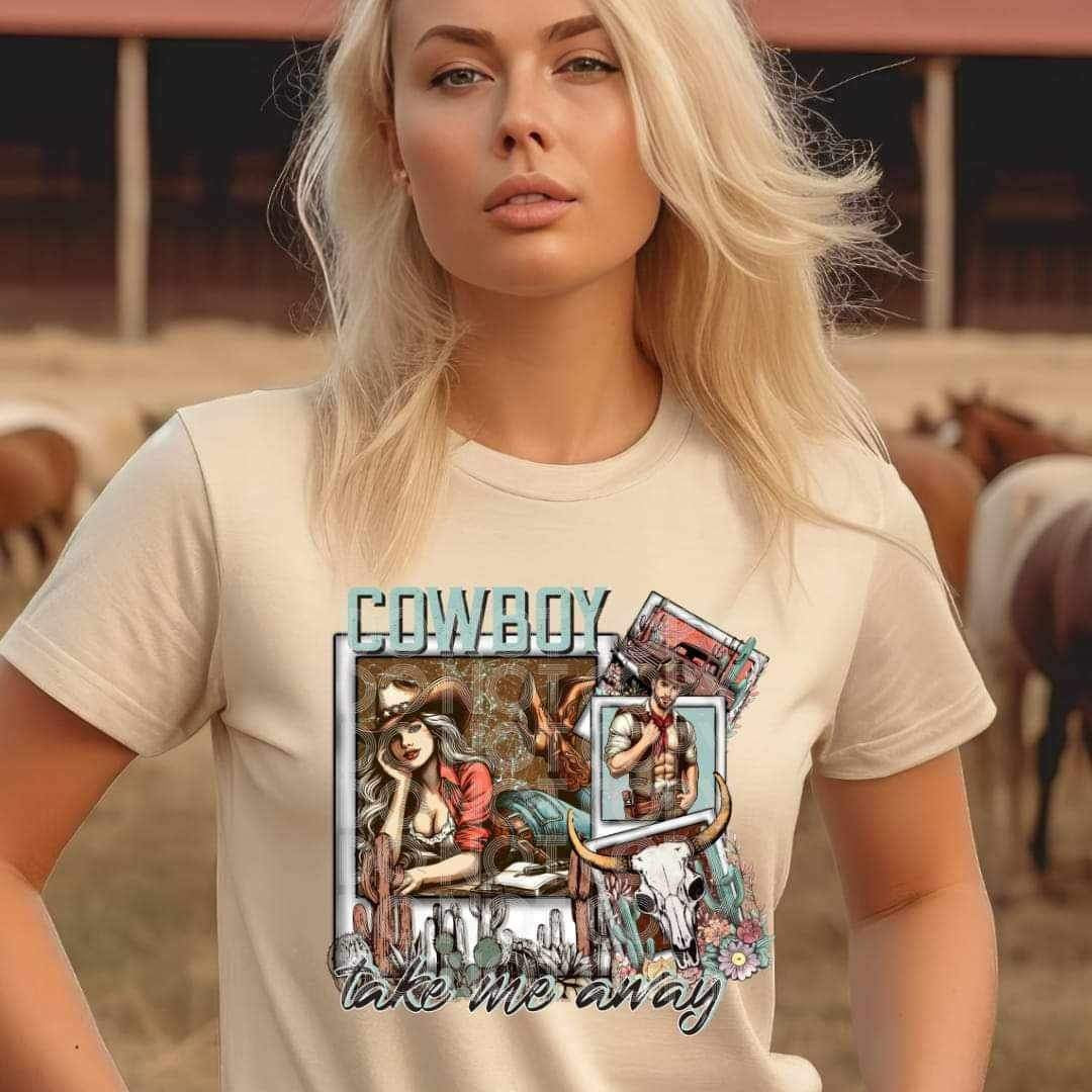 Cowboy take me away cowgirl polaroids (SSD) 19140 DTF TRANSFER