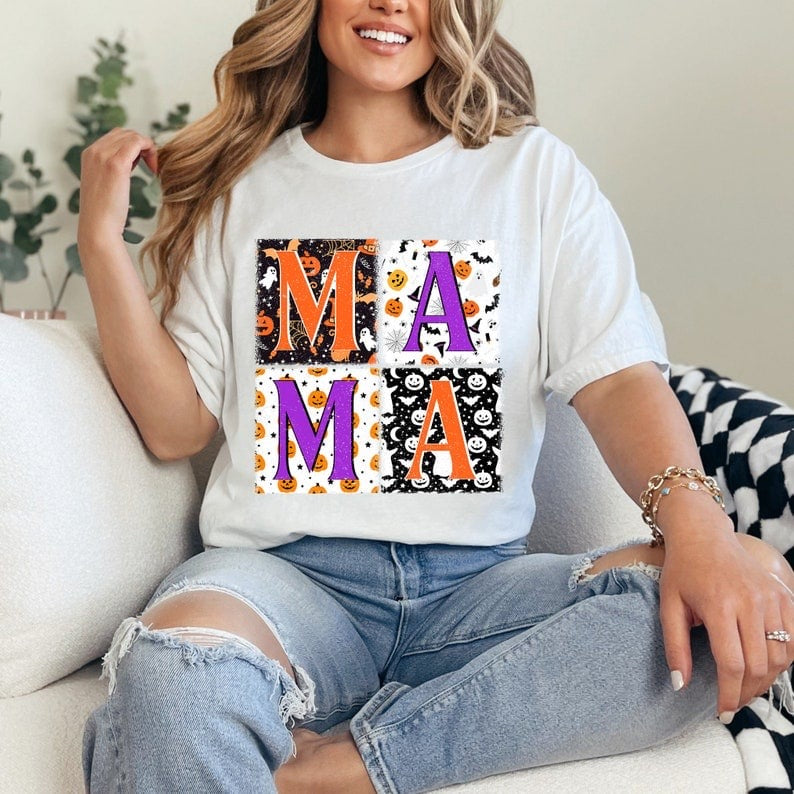 Mama halloween blocks 37650 DTF transfer