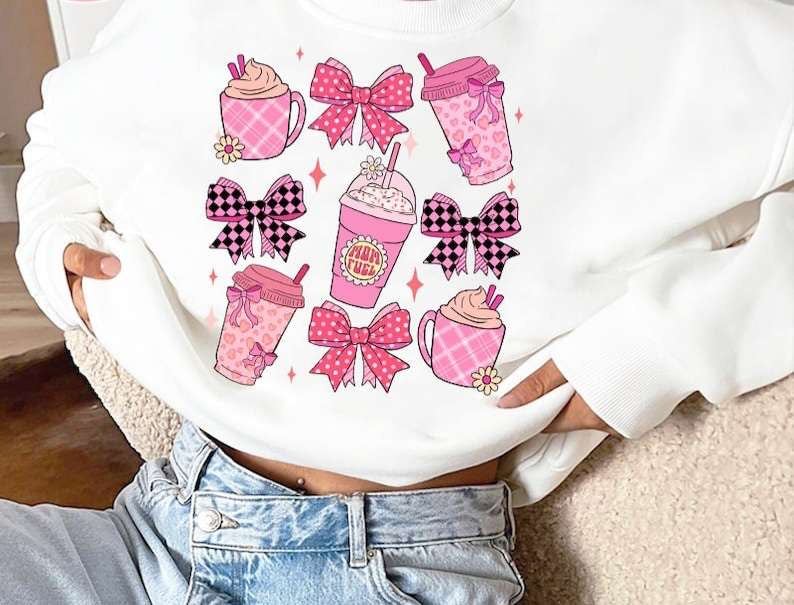 Mom fuel lattes and bows 27516  DTF transfer