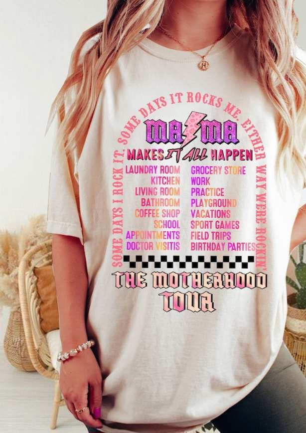 The motherhood tour purple font pink bolt BACK 27512 DTF transfer