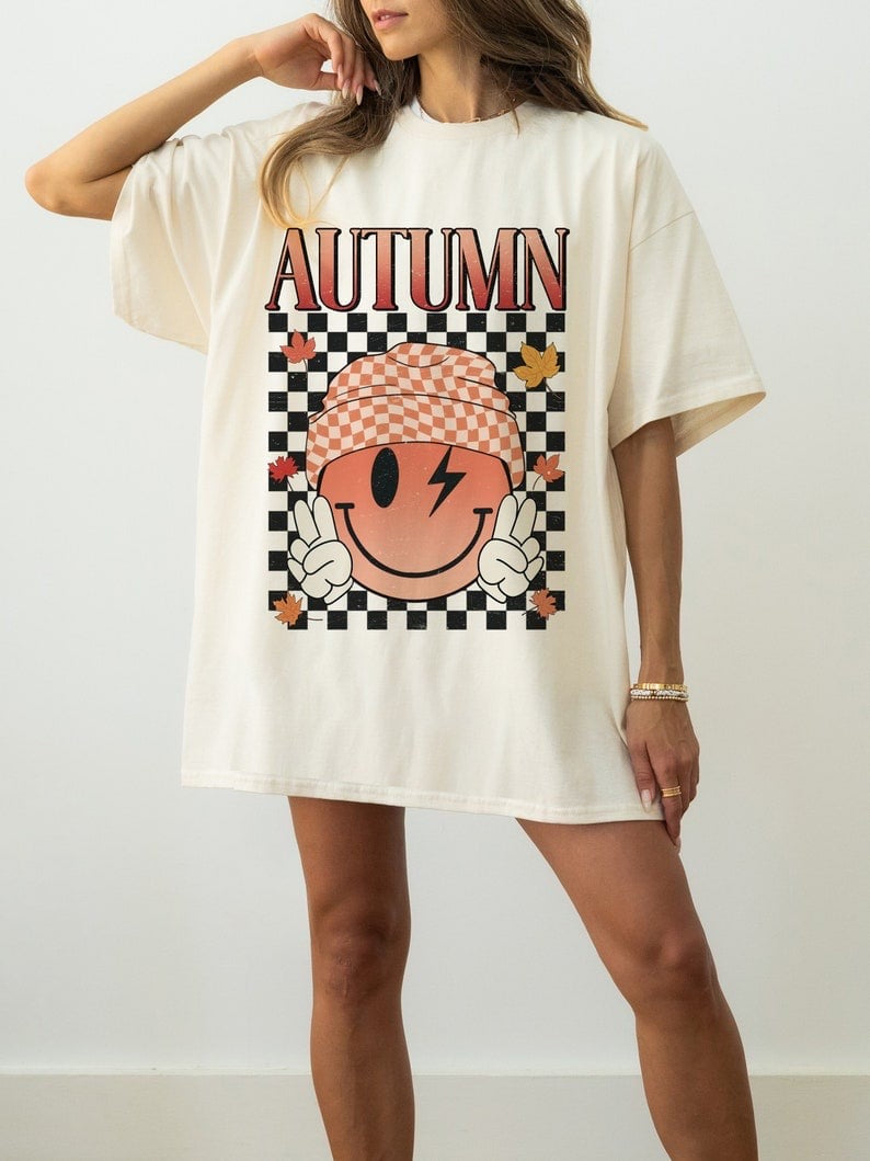 Autumn fall happy face 37595 DTF transfer