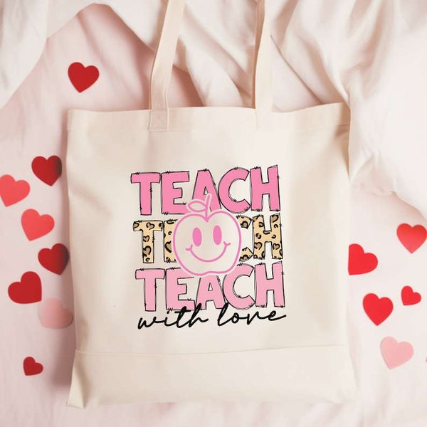 Teach with love stacked 27567 DTF transfer
