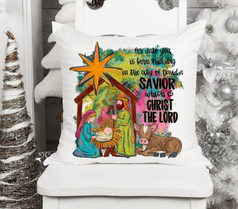 Savior which is Christ the lord nativity scene (s&g) DTF transfer