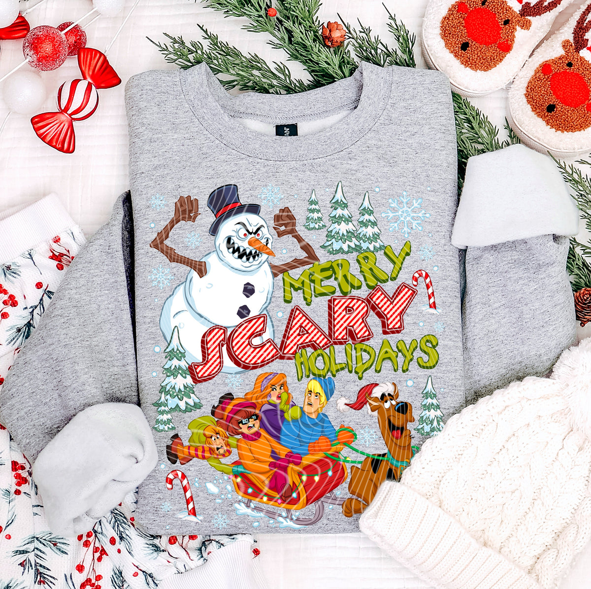 Merry Scary Holidays (gravitee) DTF transfer