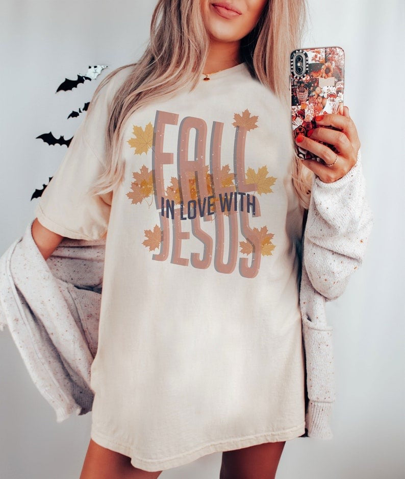 Fall in love with jesus grunge 37584 DTF transfer
