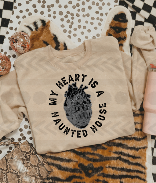 My heart is a haunted house (black) 13815 DTF transfer