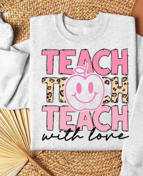 Teach with love stacked 27567 DTF transfer